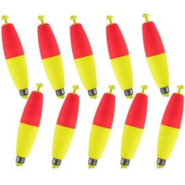 Fokmuaex Weighted EVA Foam Slip Bobbers Fishing Floats Kit - High Visibility 10pcs Set for Crappie, Bluegill, Trout, Bass, Catfish - Durable Fishing Accessories & Gear