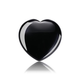 JSDDE 60mm Black Obsidian Crystal Heart Gemstone Reiki Healing Crystal Love Palm Stones Gifts for Women Girlfriends