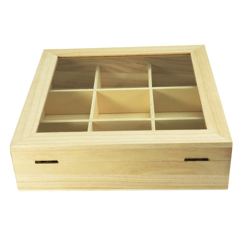 Incutex Aufbewahrungsbox aus Holz, Teebeutelbox, Teekiste, Teebox, Teedose Holz mit