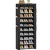 OYREL Large Shoe Rack, Black, 6 Side Pockets, 23.6" Wide