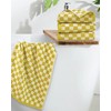4 Pcs Hand Towels for Bathroom Checkered, Cotton Soft Absorbent