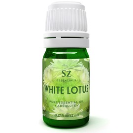 Sz Essentials - White Lotus 100% Pure, Essential Natural Oil - Extracted from Nymphaea Lotus - Rich & Sweet Scent, with Exotic Floral Overtones - Therapeutic Grade & Vegan - 0.17 fl oz (5ml)