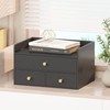 Xadgve Bamboo Desk Organizer - Stackable, No Assembly Required, Ideal