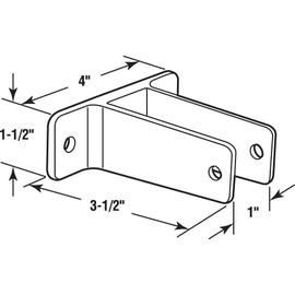 Prime-Line 656-6365 Two Ear Wall Bracket, For 1 In. Panels, Zinc Alloy, Chrome Plated Finish (Single Pack)