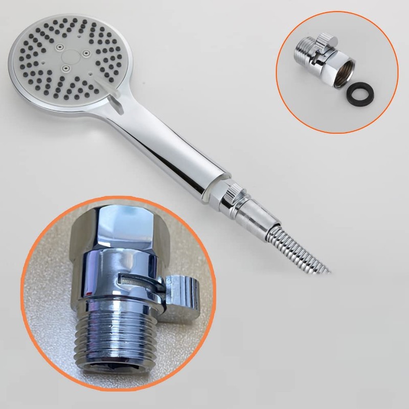 Shut-off Intermediate Faucet for Showers [Short Switch] Chrome Connection Diameter