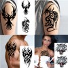 12 Autocollants De Tatouage Temporary Demi-bras Pour Hommes Et Femmes