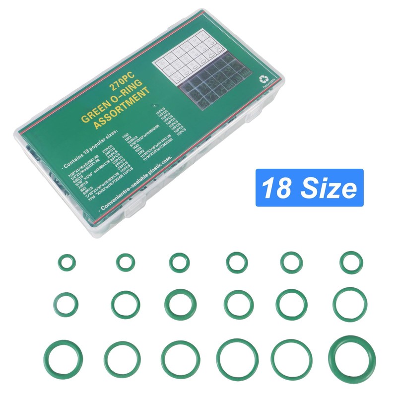 DIANN 270pcs O Ring Kit Rubber 18 Sizes O-Ring Car