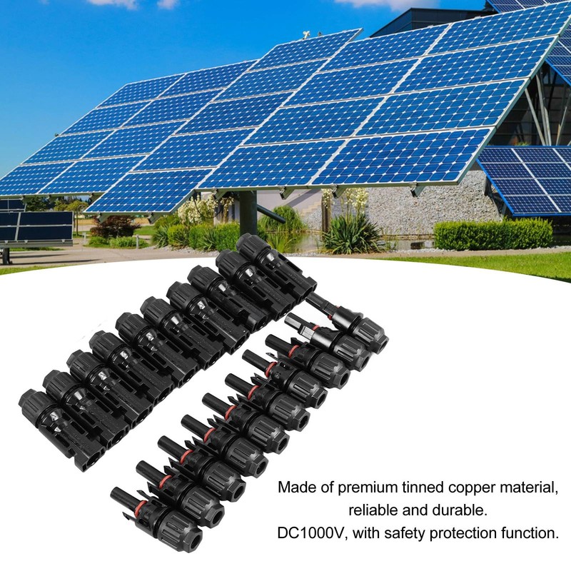 10 Sets Solar Panel Connector Flame Retardant DC 1000V Male