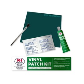 RH Adhesives Vinyl Patch Kit with 10" x 10" Reinforced Flexible PVC, 1 oz. Tube of HH-66 TF Vinyl Cement, Applicator Brush, Alcohol Wipes (Green, Heavyweight PVC (22 oz.))