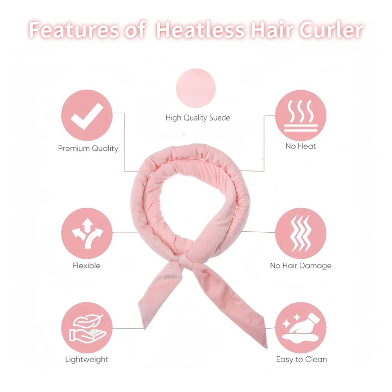 9 Pzs Curly Ondas En Cabello Rizos Sin Calor Tubo