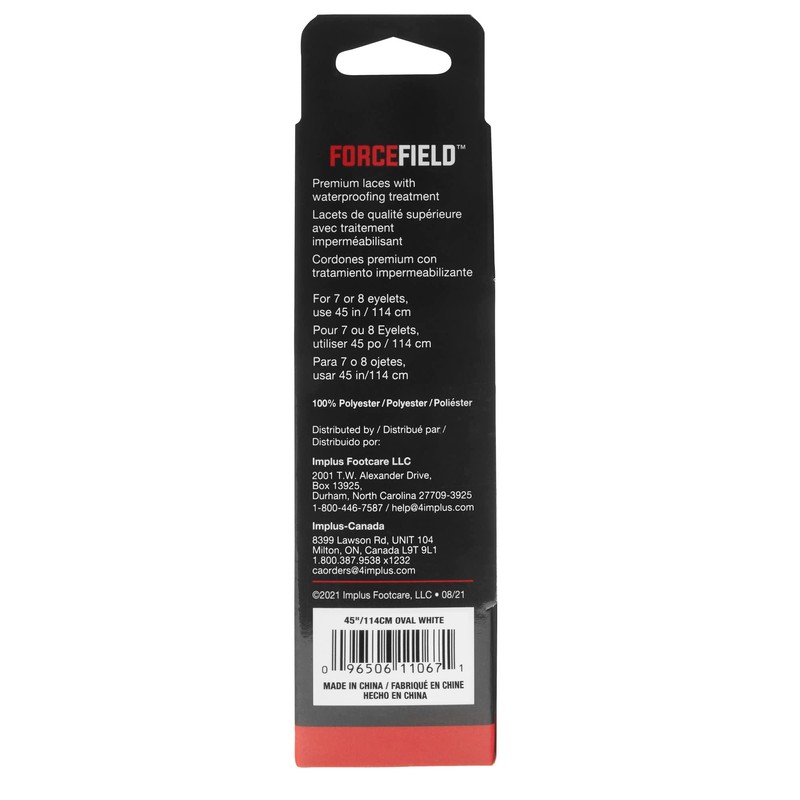 Forcefield Team Lace, White Oval 45"