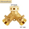Triumpeek Brass Garden Hose Splitter, 3/4 Inch 2-Way Y Brass