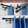 Yun Nephele Matte Black Double Curtain Rods 36-72" (3-6ft), Decorative