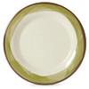G.E.T. 10.5" Green/Ivory Heavy-Duty Wide Rim Melamine Plastic Dinner Plate