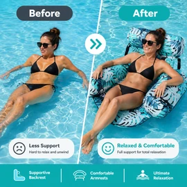 Inflatable Pool Lounge Chair for Adults – Comfortable Mesh Water Float Seat for Pool, Beach Relaxing & Summer Lounging