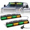 HLAUTO 6Z4J Emergency Dash Strobe Lights: 2x16.8 inch Green Amber