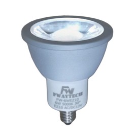 FWAYTECH LED 12V Spot EZ10 Base COB6W JR50 Dichro-Type Duct Rail LED Halogen Bulb 50W - 60W Equivalent, Compatible with Enclosed Fixtures (Daylight White Equivalent(5000K), 6W EZ10 Base, 30 Degree (1