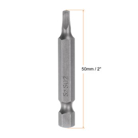 sourcing map 2pcs SQ2 Square Screwdriver Bit 1/4" Hex Shank 2" Length Magnetic Security Screw Driver Power Tool