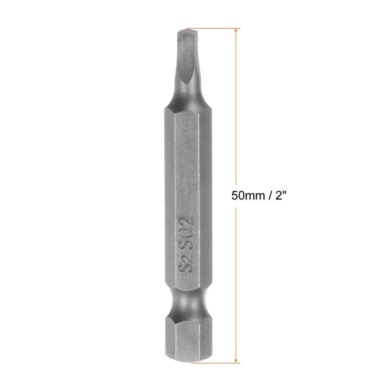 sourcing map 2pcs SQ2 Square Screwdriver Bit 1/4" Hex Shank