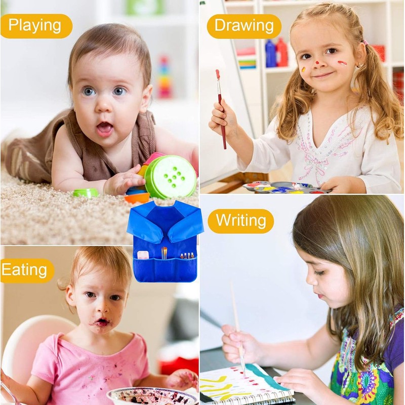 2 Pack Kids Art Smock Kids Waterproof Painting Apron Children's