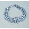 Silver Titanium Quartz Crystal Points Strand Raw Pendant Beads Healing