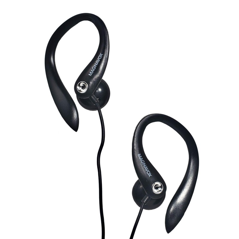 Magnavox MHP4854-BK Earhook Earbuds with Microphone in Black | Available