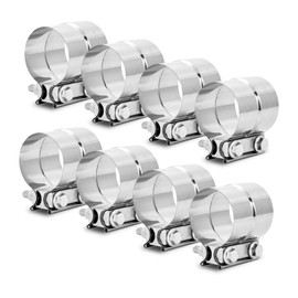 1.5" Stainless Steel Exhaust Clamp,Universal Muffler Clamp Lap Joint,Anti-Rust&Corrosion Resistant,Band Clamp For Motorcycle,Car Exhaust System,Tube Conection,Pipe Repair,Repalcment,8Pcs