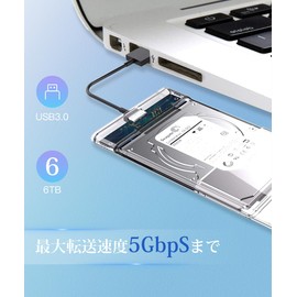 YFFSFDC USB3.0 2.5 Inch HDD/SSD Case, USB 3.0 Connection, SATA III External Hard Drive, 5Gbps, High Speed Data Transfer, UASP Compatible, Transparent Series, Portable SSD Drive Case, SATA USB