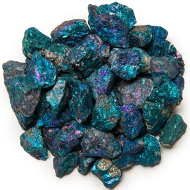 Digging Dolls: 50 Pieces of Chalcopyrite Peacock Ore from Mexico - Avg. 1/2" - 1" - Raw Natural Crystals, Rocks, Stones for Wire Wrapping, Jewelry Making, Educational Specimens, Reiki