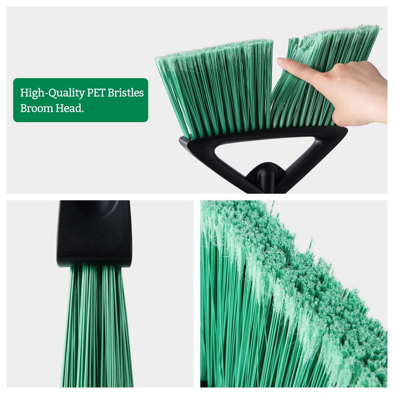 Eyliden Broom, Angle Broom with 57" Long Handle, PET Bristles
