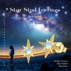 Star Earrings for Women 925 Sterling Silver Gold Star Moonstone