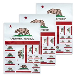CANTENDO 3Pack California Flag Decal - California Flags Reflective Vinyl Car Stickers - for Car Window Bumper Waterproof Sticker (12 x 8.5 Inch)