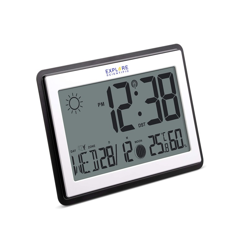 Explore Scientific Large Radio-Controlled Weather Clock for Wall and Table