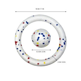 SYMHOBBY Indestructible Dogs Tennis Balls for Aggressive Chewers 2.5inch Durable Bouncy Floating Interactive Dog Toys for Medium and Small Dogs Dog Frisbee Pull Ring 3Pcs