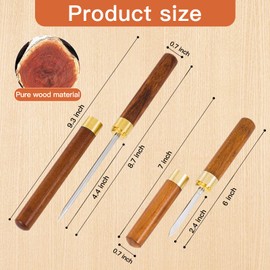HANPINYUAN Ice Pick 2pcs, Ice Picks for Breaking Ice in Freezer Tool,Break the Ice Pick Stainless Steel with Cover,Tea Knife,Non-Slip Wooden Handle For Easy To Grip (Brown)