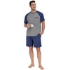 PrinStory Men's Pajama Set Sleepwear Pjs Lightweight Short Sleeve Crewneck