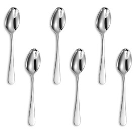 KEAWELL Premium Louise Demitasse Espresso Spoons, 18/10 Stainless Steel Mini Coffee Spoons, Dishwasher Safe (4.7 inches, 6)
