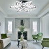 CLAIRDAI 20" Modern Crystal Chandelier, Flower Led Chandelier with K9