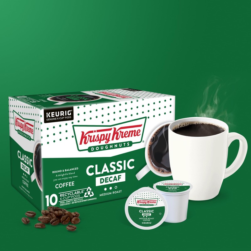 Krispy Kreme Classic Decaf Keurig Single-Serve K-Cup Pods, Light Roast