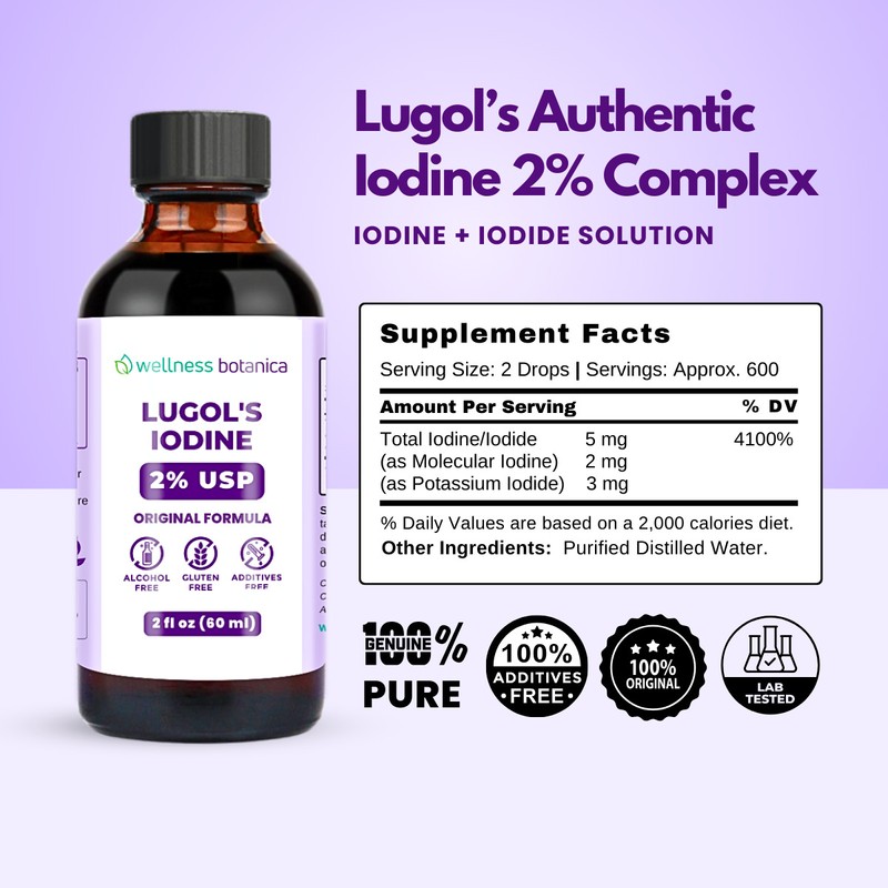 Lugol's Iodine Solution 2 oz with 4 oz Refill Bottle