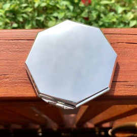 Unbranded Compact Travel Mirror - Vintage - Brand New  In Box Stainless Steel Silver Tone