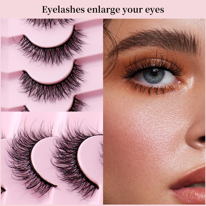 14 Pairs 6D False Eyelashes Fluffy Faux Mink D Curl