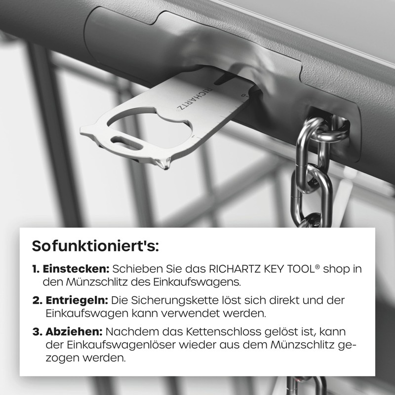 RICHARTZ Key Tool Shop Multitool Keyring 14 Practical Functions High-Quality