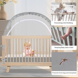 AMMER Pop Up Crib Tent: Baby Crib Tent Crib Net, Breathable Mesh Safety Canopy to Keep Baby from Climbing Out, Mosquito Protection, and Quick Installation