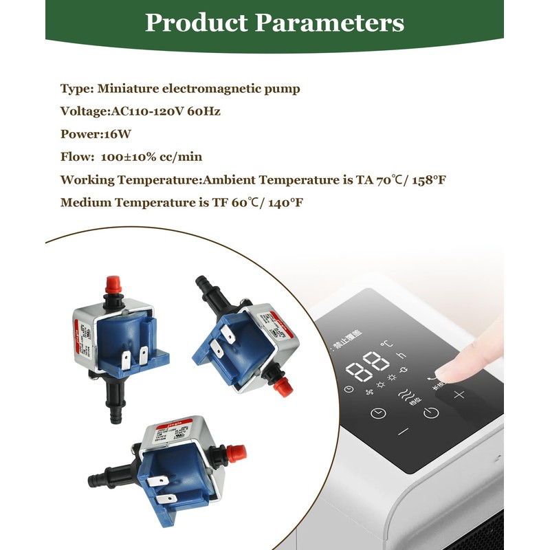 GIBACAD JYPC-2 Dehumidifier Electromagnetic Solenoid Water Pump Fits for Midea