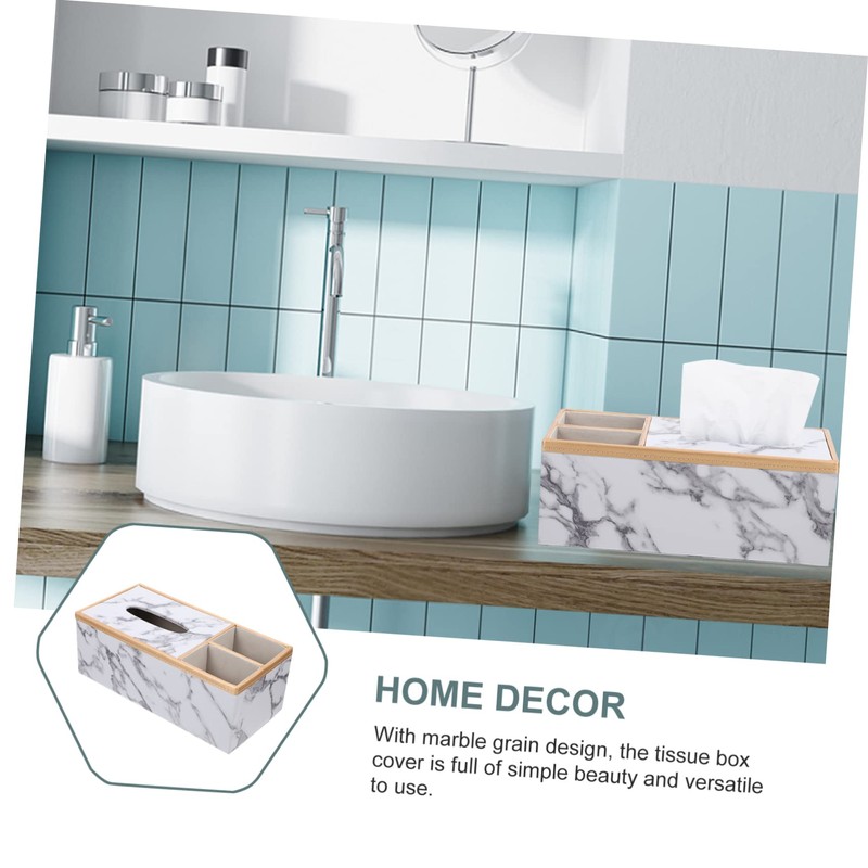 ABOOFAN Nordic Marble Tissue Box Holder Elegant Design for Home