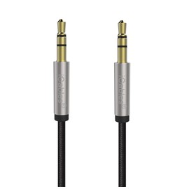 iCables Aux Cable 3.5mm Audio Cable - Jack to Jack cable / Braided Auxiliary Cable - Works with Portable speakers, Car Stereo, Mobile MP3 / MP4 Players, PC / Laptop and more - Audio Jack / AUX Lead / Car Aux cable - Length = 1.6ft / 0.5M
