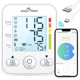 EasyHome Monitor de presión arterial EasyHome Bluetooth Smart Large Cuff BP Monitor  Esfigmomanómetro digital  Aplicación iOS y Android  EBP08B       