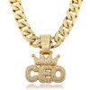 IDRUPACE Miami Mens Cuban Link Chain Silver Gold Plated Bling