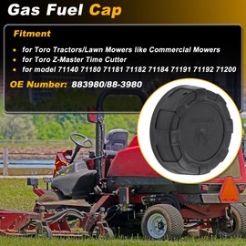 FUELHOOD 88-3980 Gas Fuel Cap for Toro Tractors/Lawn Mowers Commercial Mowers Fuel Tank Cap Cover for Toro Z-Master Time Cutter Fuel Filler Door Cover Gas Cap Cover 883980 71182 71184 71191